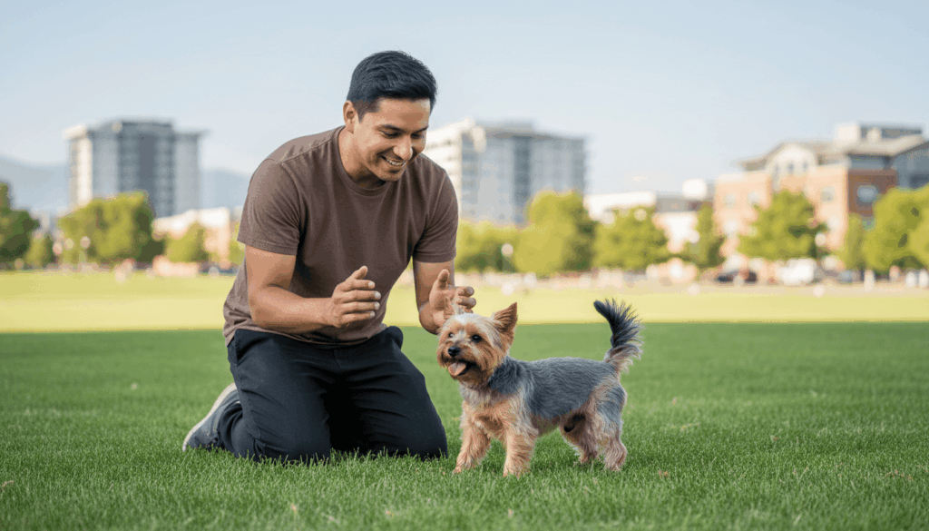 Dog Trainer In The Park In Texas